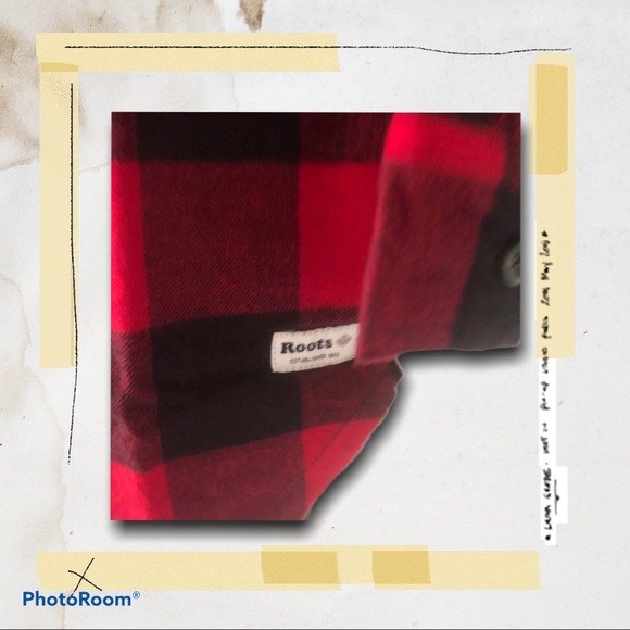 🙃🆕 ROOTS KIDS XL Kids Flanel Plaid Button Down Shirt - Picture 4 of 5